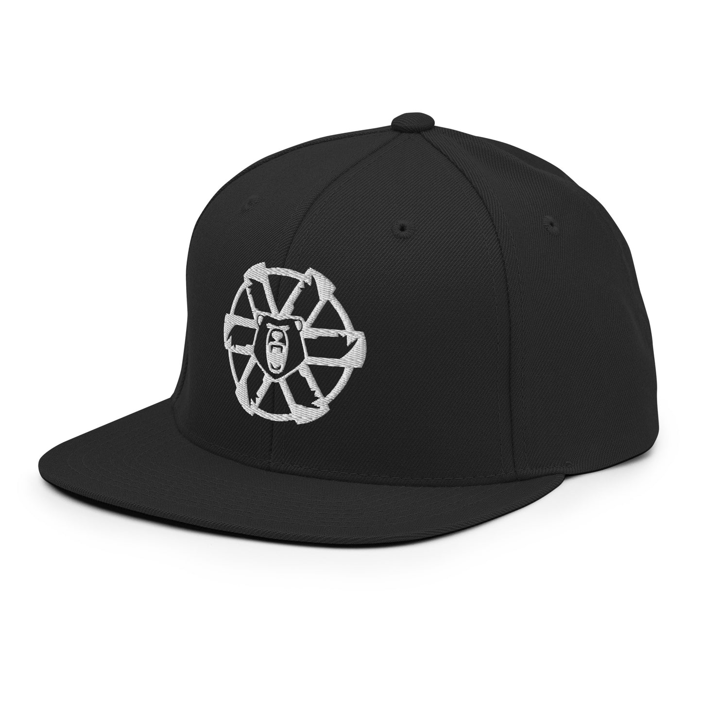Battletech Clan Ghost Bear Snapback Hat – Black Front View