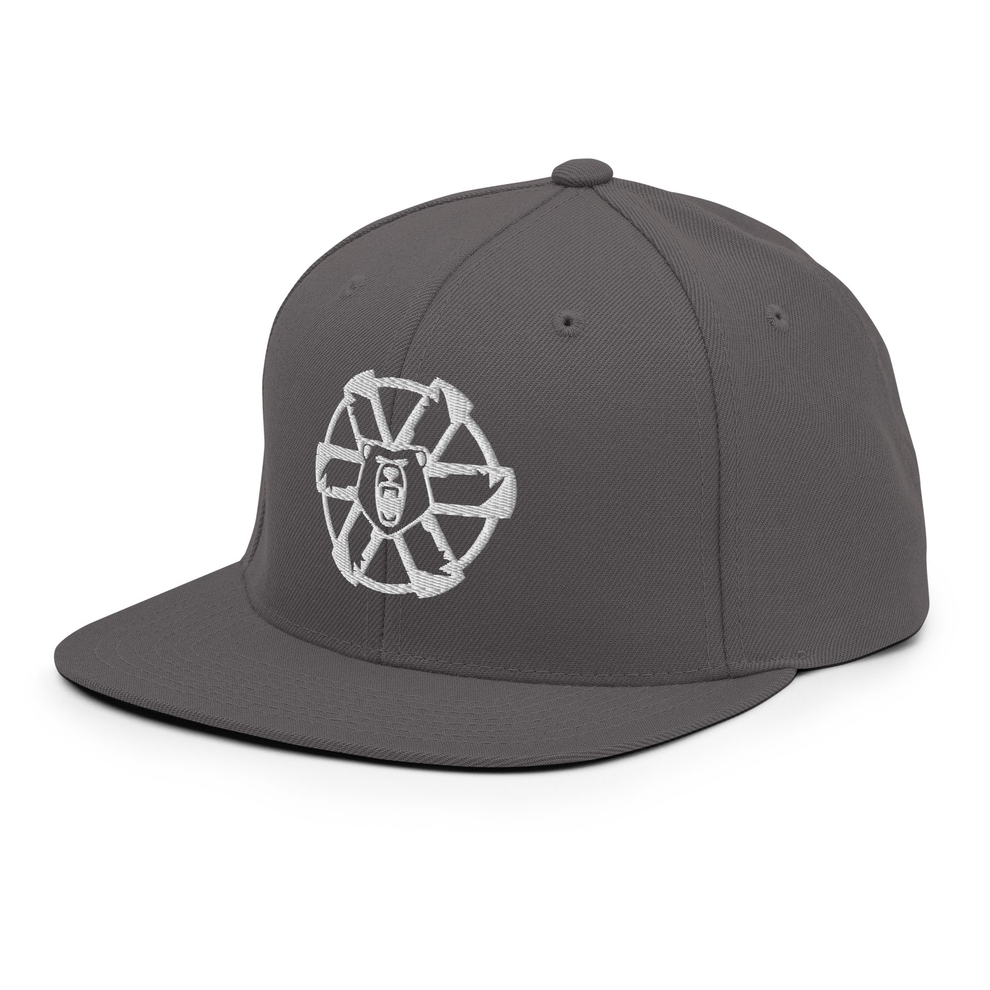 Battletech Clan Ghost Bear Snapback Hat – Grey Front View