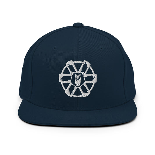 Battletech Clan Ghost Bear Snapback Hat – Navy Front View
