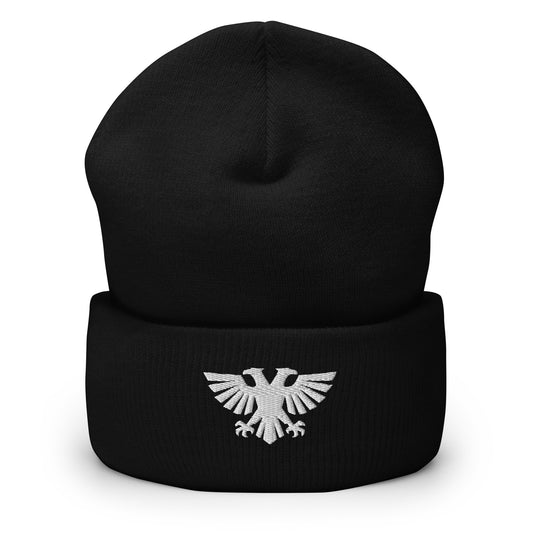 Black Völkur Peak Forge Warhammer 40K logo beanie tabletop gaming headwear
