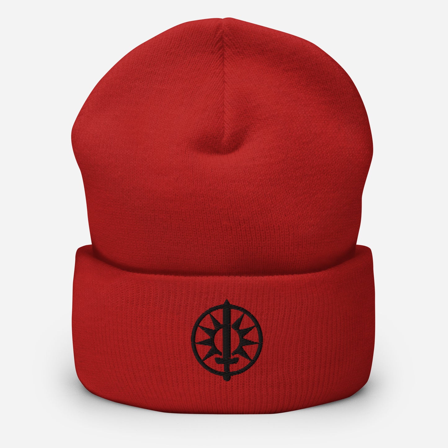 House Davion style BattleTech-inspired beanie in red, sci-fi knit hat for MechWarrior fans